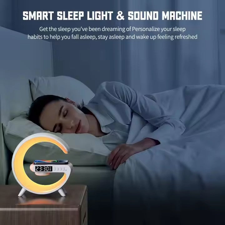 G-Shaped Smart Lamp with Alarm, Speaker & Wireless Charging