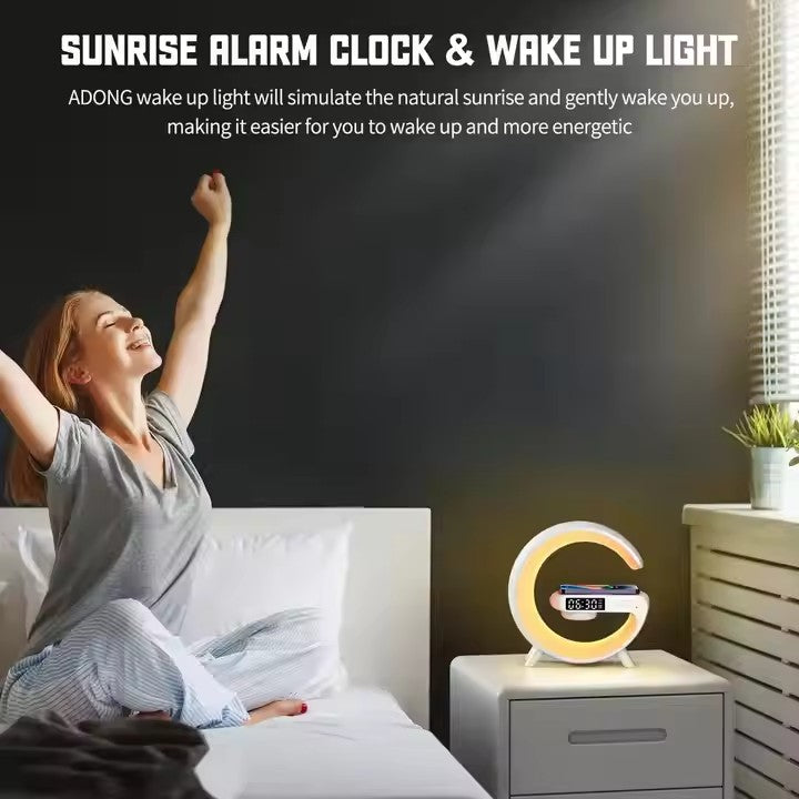 G-Shaped Smart Lamp with Alarm, Speaker & Wireless Charging