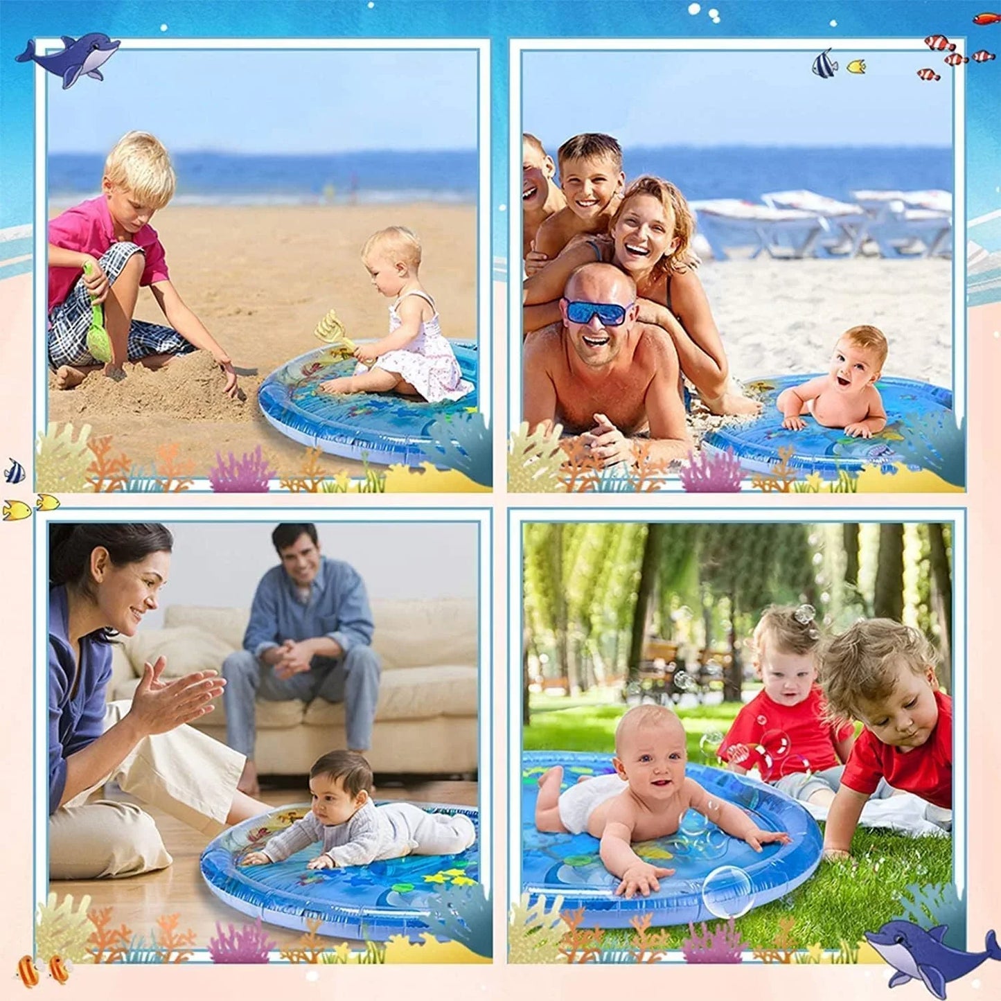 Baby Play Water Mat for Sensary improvement & playfull tummy time with Sea animation