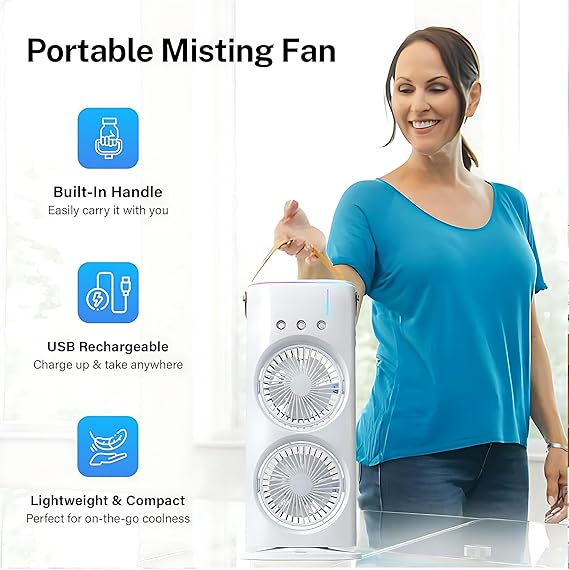 Dual-Ended Spray Fan & Rechargeable Cooler